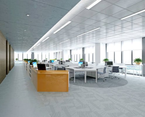 3d render of modern empty office working space