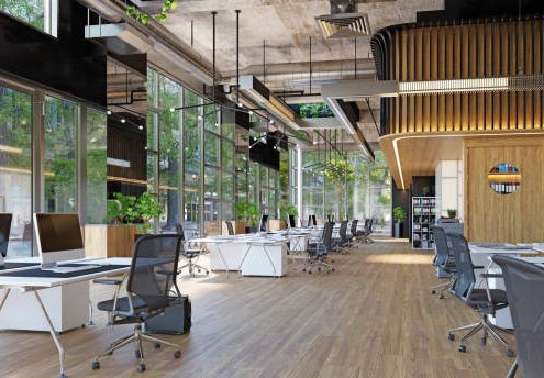 modern office interior, 3d rendering business concept design