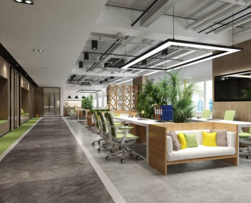 3d render of modern working office